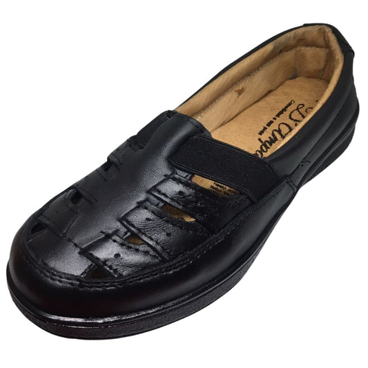 Amparo Zapato 602 confort acojinado piel negro dama 22 a 26