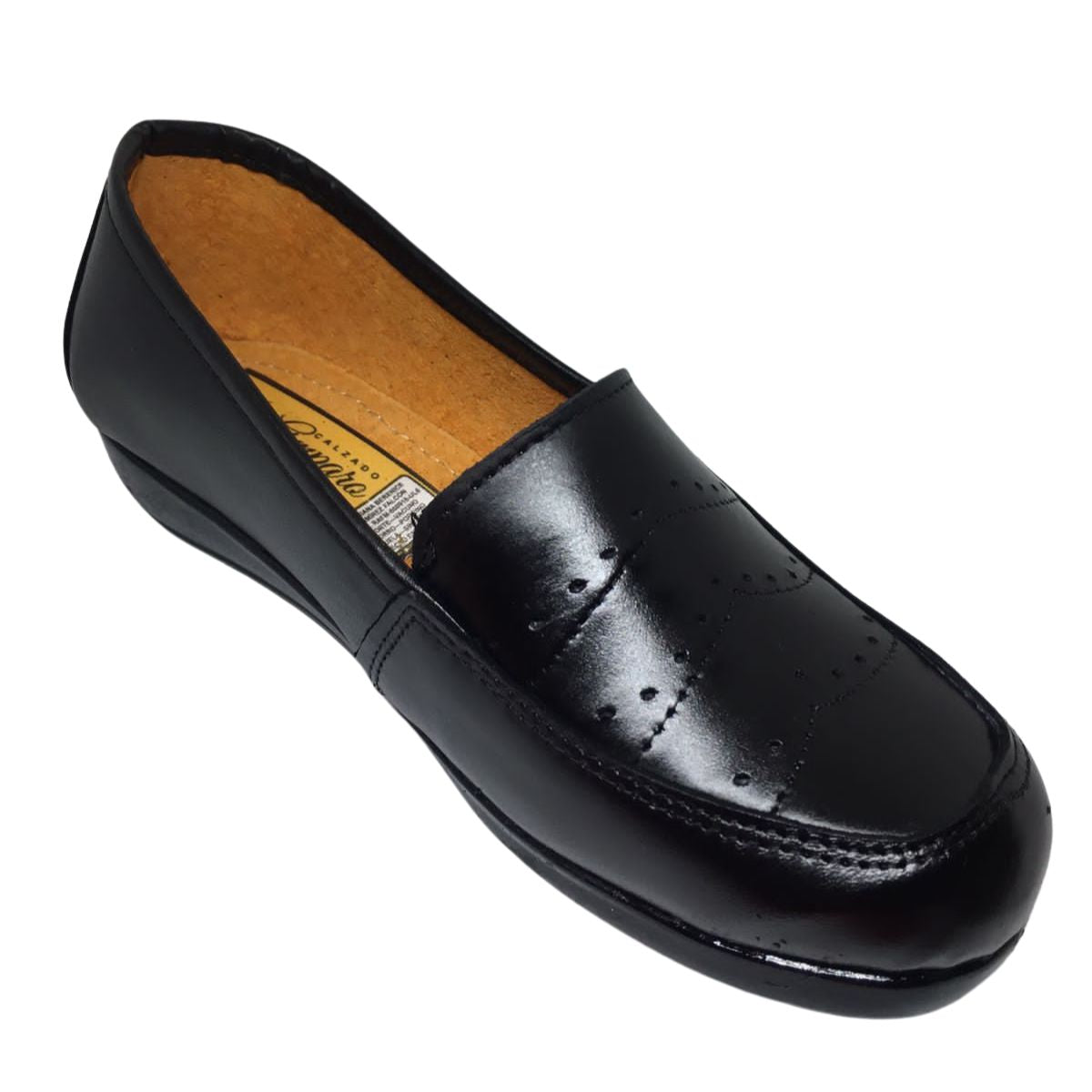 Amparo Zapato 136 confort económico piel negro dama 22 a 26