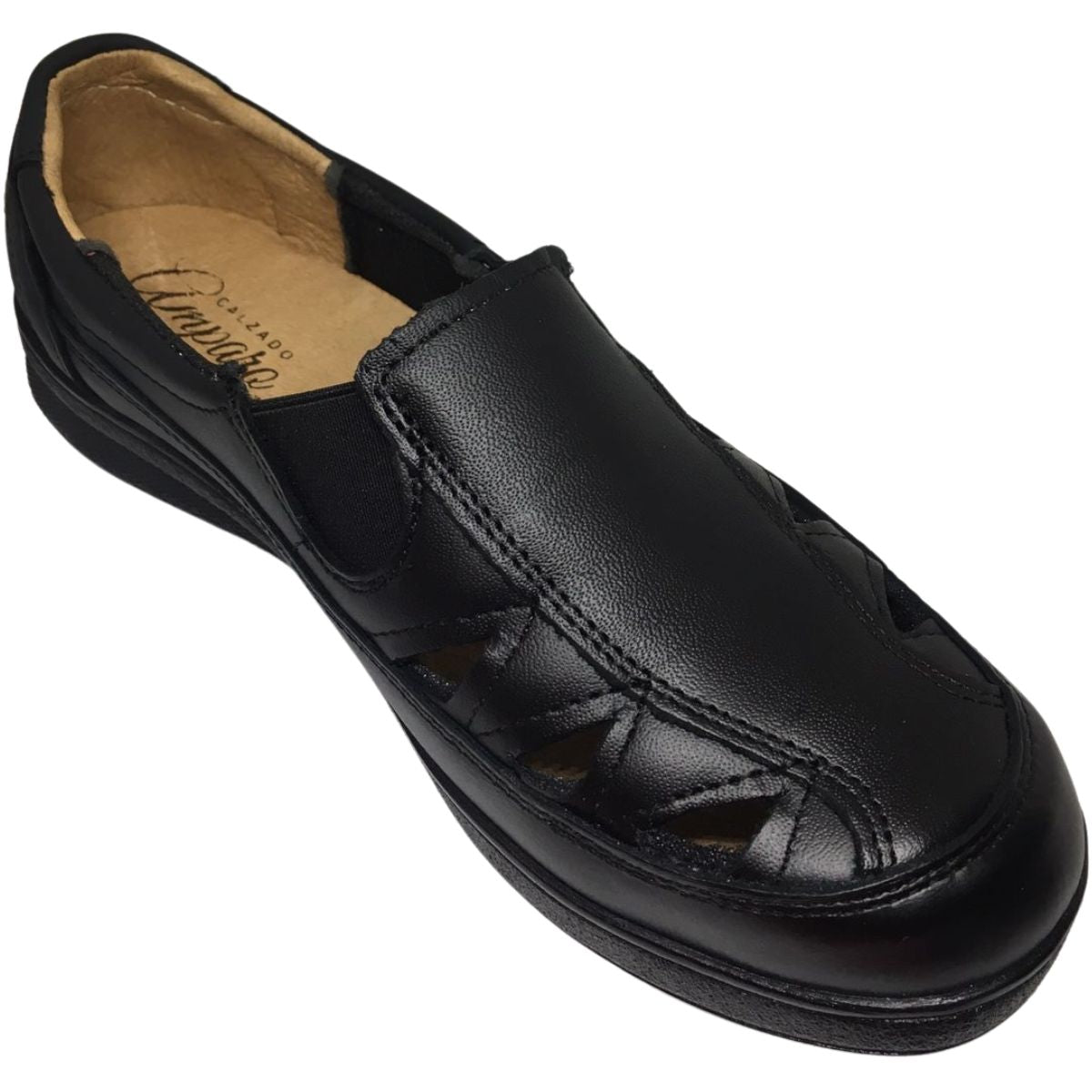 Amparo Zapato 800 confort acojinado piel negro dama 22 a 26