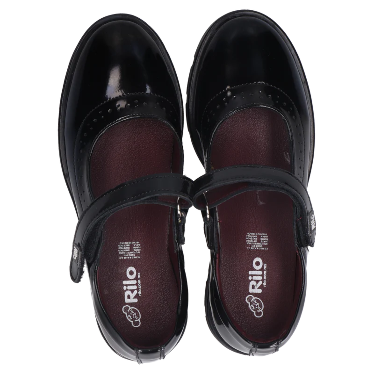 Rilo Zapato Escolar TP9307 sintético charol negro niña 18-26
