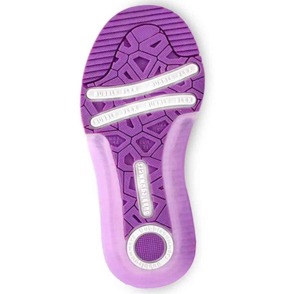 Bubble Gummers Tenis Palacio plata lila luces niña 14 a 20