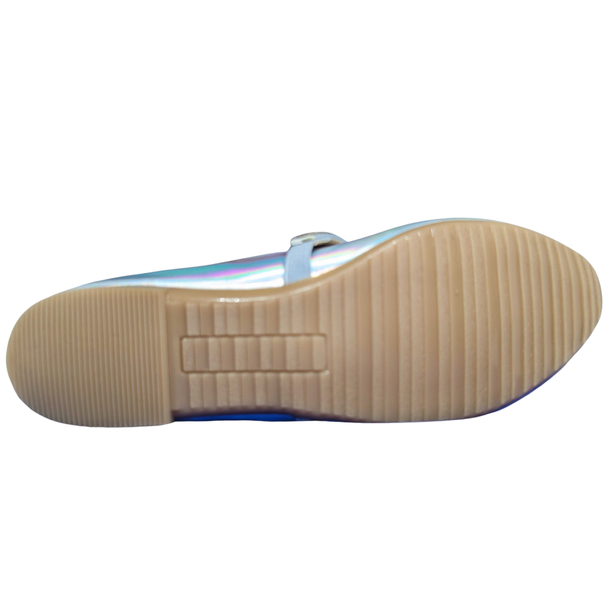 Risel Zapatilla 638 sintético plata lase línea brillos mariposa valerina niña 18 a 26