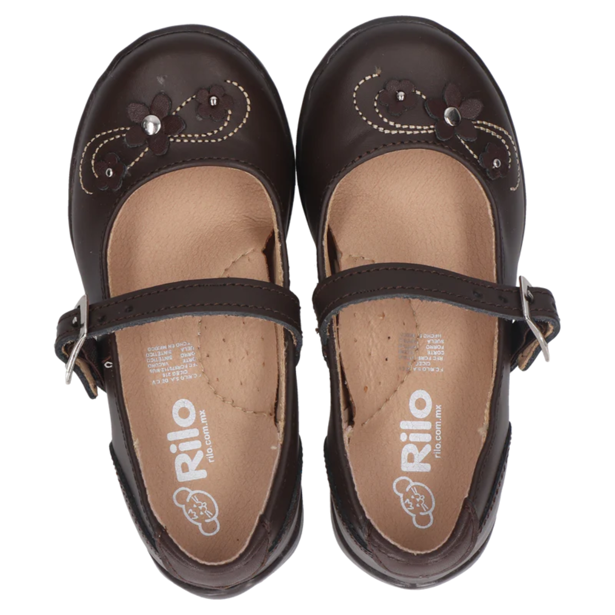 Rilo zapato escolar EA8202 vacuno café niña 15-17