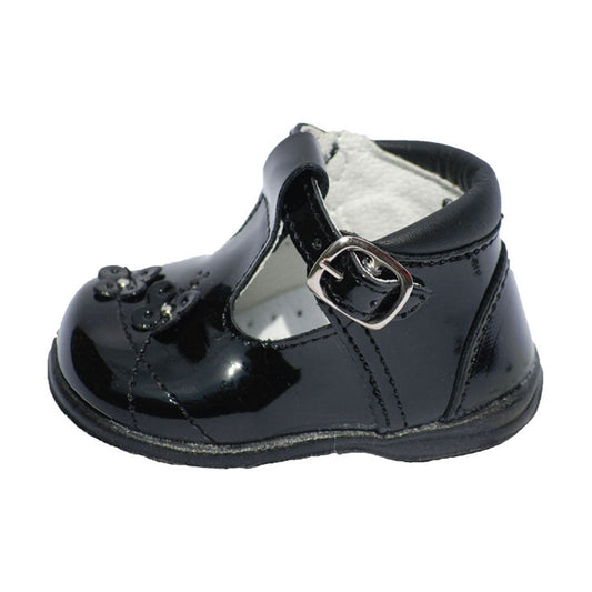 Kangurin botita de vestir niña Modelo 215 901 charol negro 10 al 17