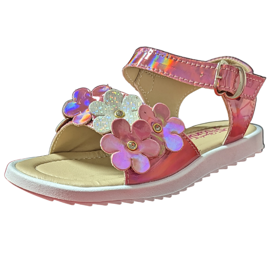 Kangurin Sandalia 201 sintético rosa flores niña 18-21