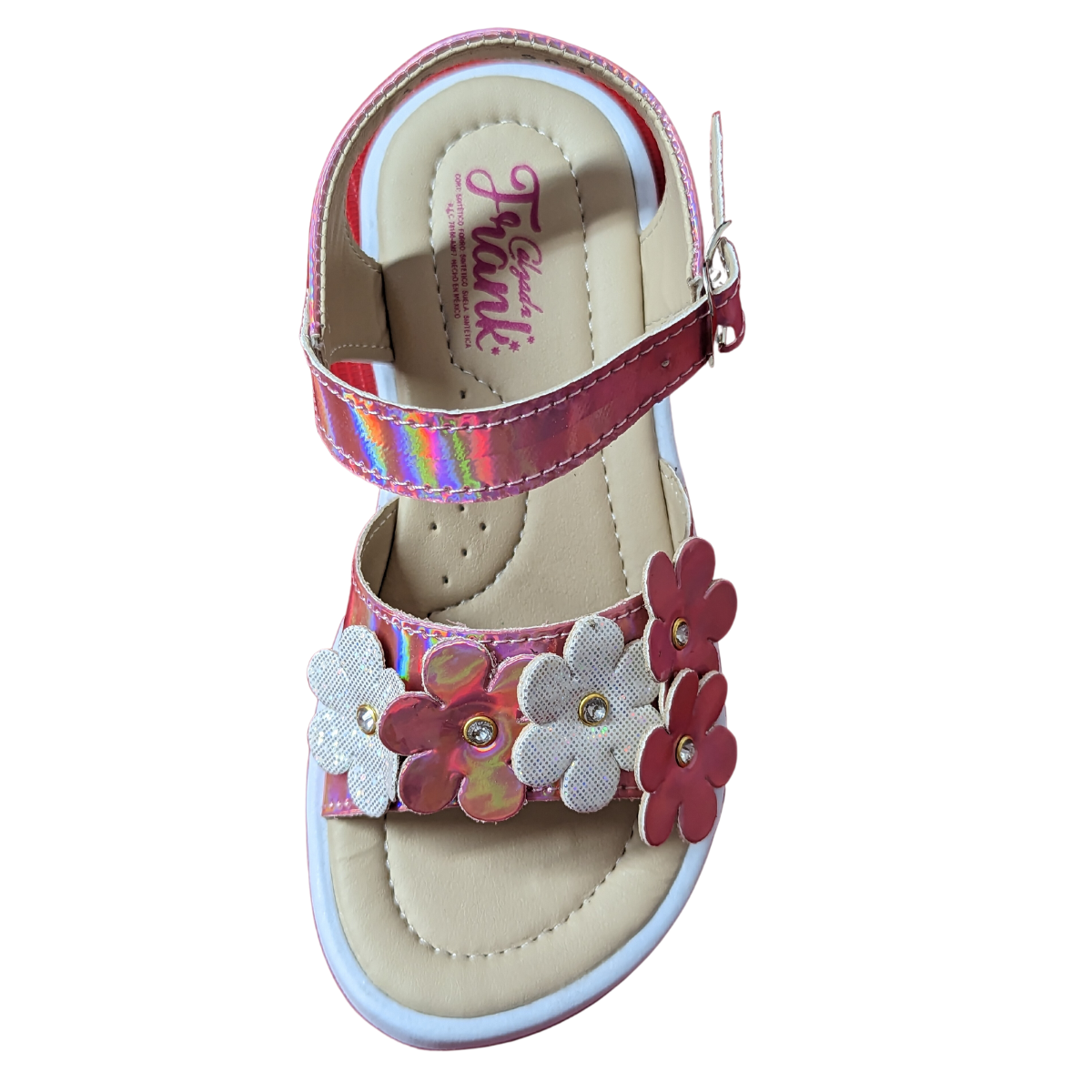 Kangurin Sandalia 201 sintético rosa flores niña 18-21