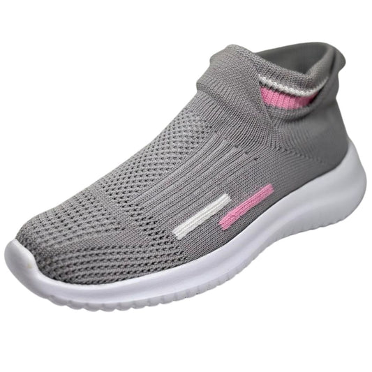 Coraz 029 tenis textil oxford gris rosa niña 15 a 21.5
