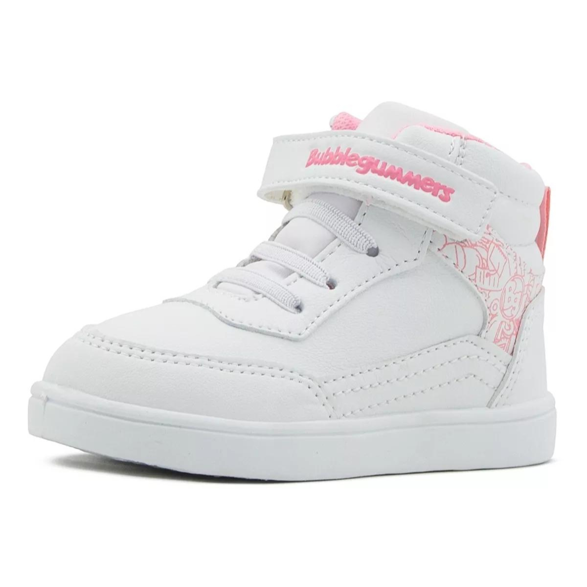 Bubble Gummers Tenis Escolar Jucca blanco rosa niña 14-19