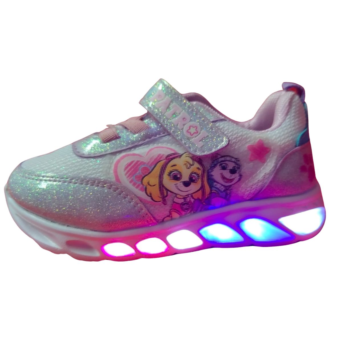 Tropicana Tenis PW950502 Paw Patrol Skye y Everest sintético blanco luces niña 15 a 17