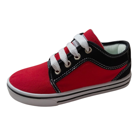 Kangurin Tenis choclo 1040 lona rojo negro niño niña 18 a 21