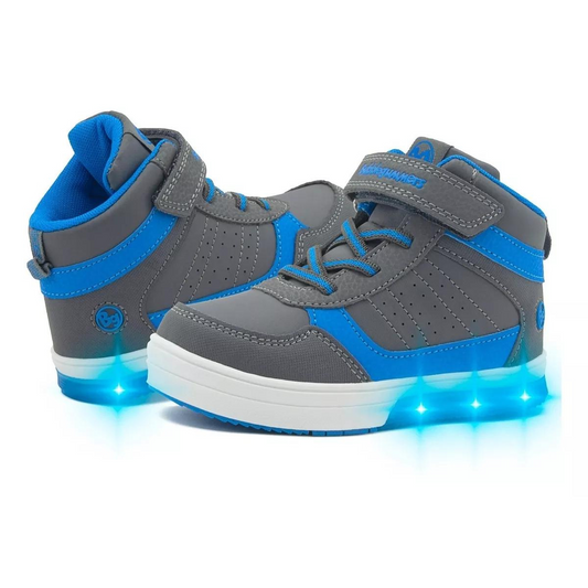 Bubble Gummers Tenis Pretzel gris azul luce  niño 14 a 20