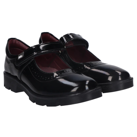 Rilo Zapato Escolar TP9307 sintético charol negro niña 18-26