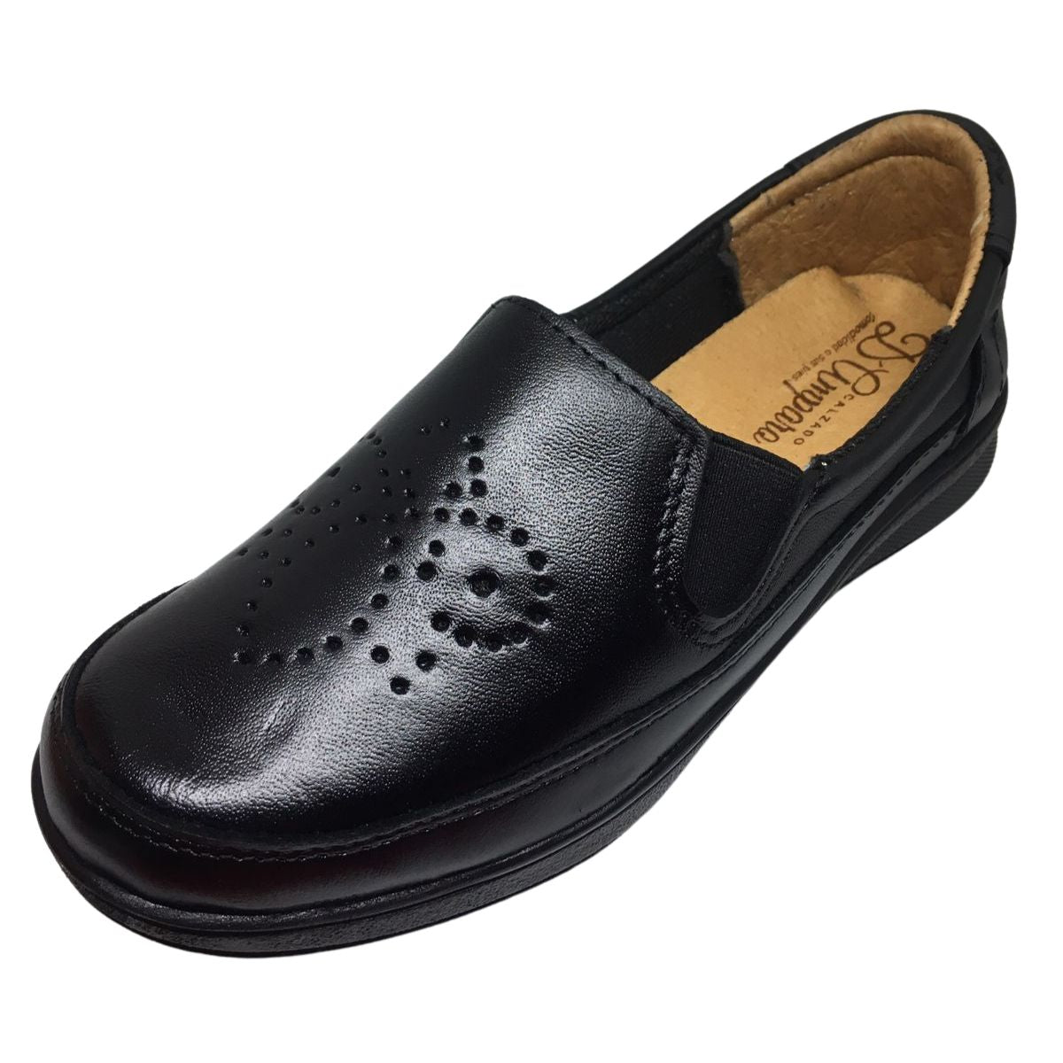 Amparo Zapato 804 confort acojinado piel negro dama 22 a 26