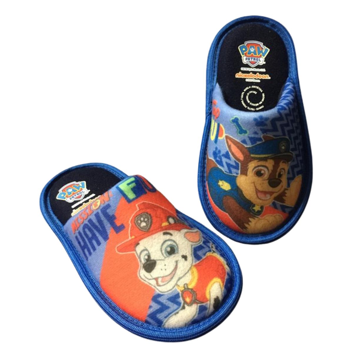 Tropicana Pantufla PW101502 Paw Patrol dubetina azul niño 15 a 21 Chase y Marshall