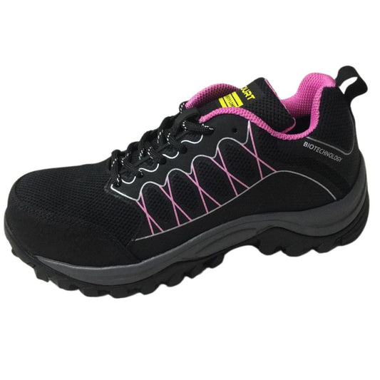 Court 200ZXC Tenis Industrial textil negro rosa dama 23 a 26