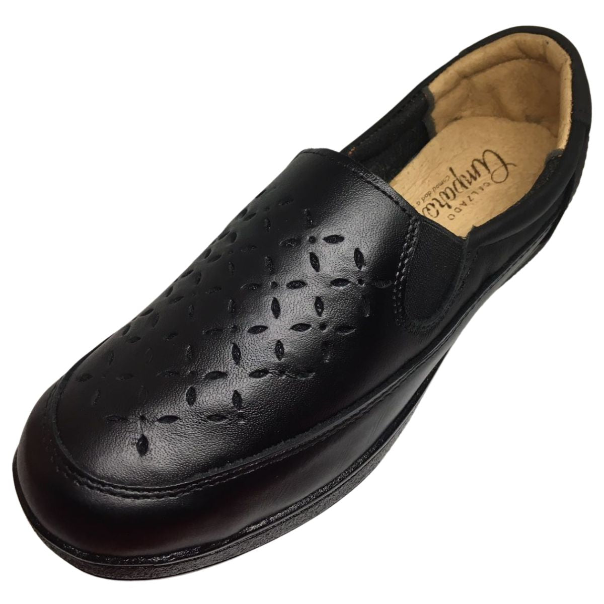 Amparo Zapato 803 confort acojinado piel negro dama 22 a 26