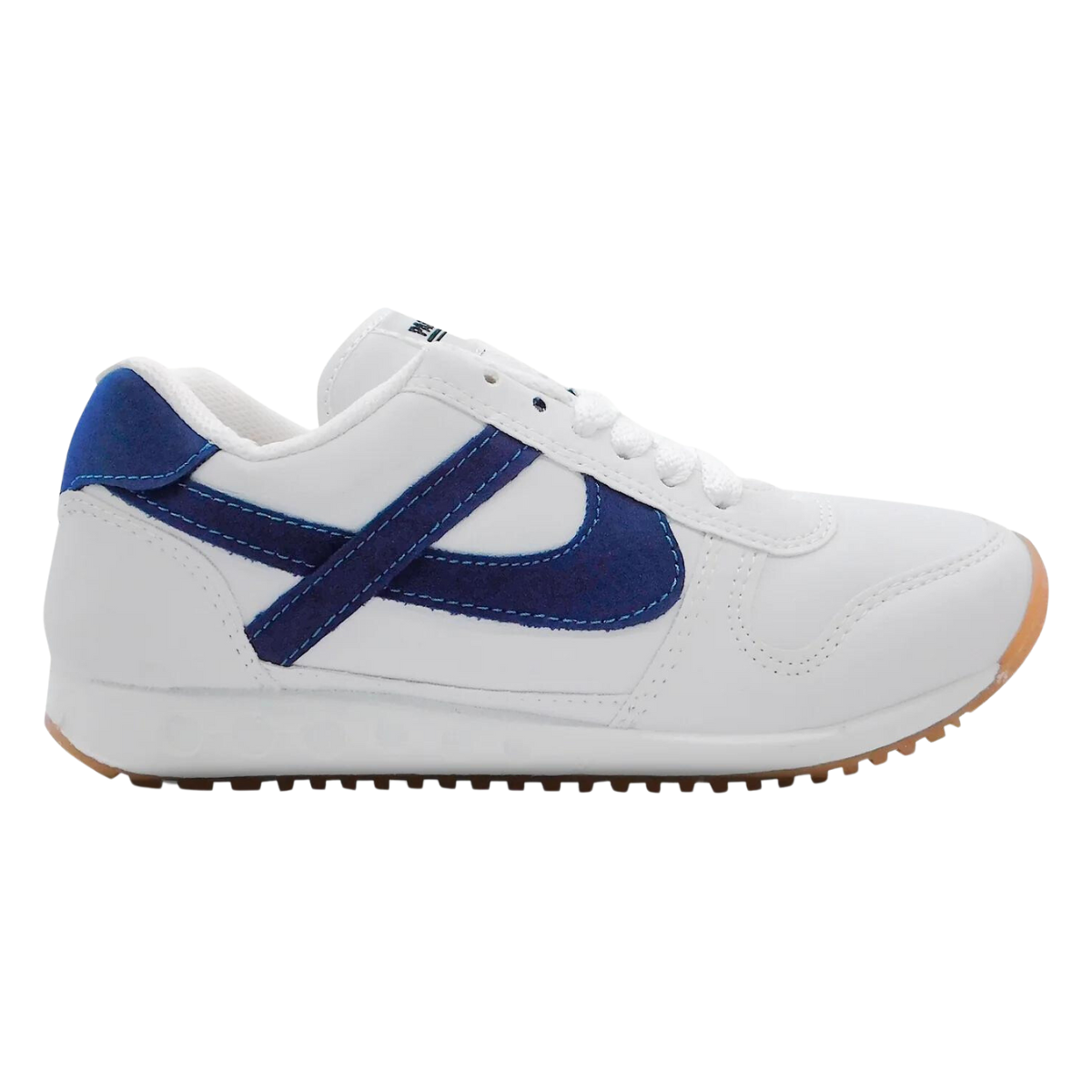 Panam tenis escolar 10319 sintetico blanco logo azul  joven caballero 22 a 29