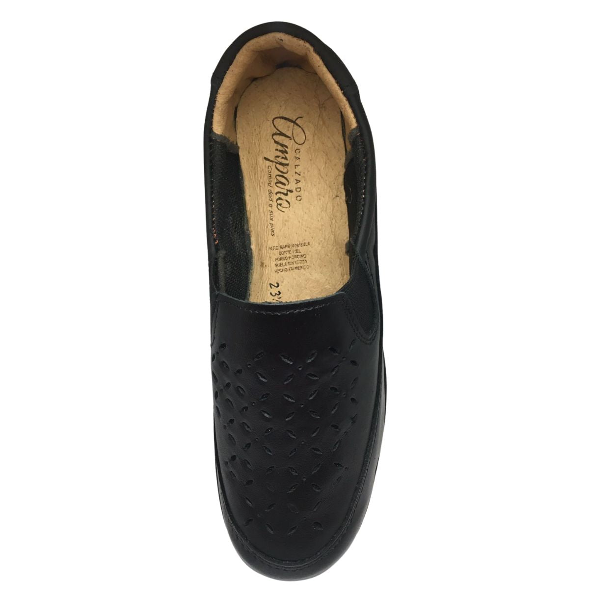 Amparo Zapato 803 confort acojinado piel negro dama 22 a 26