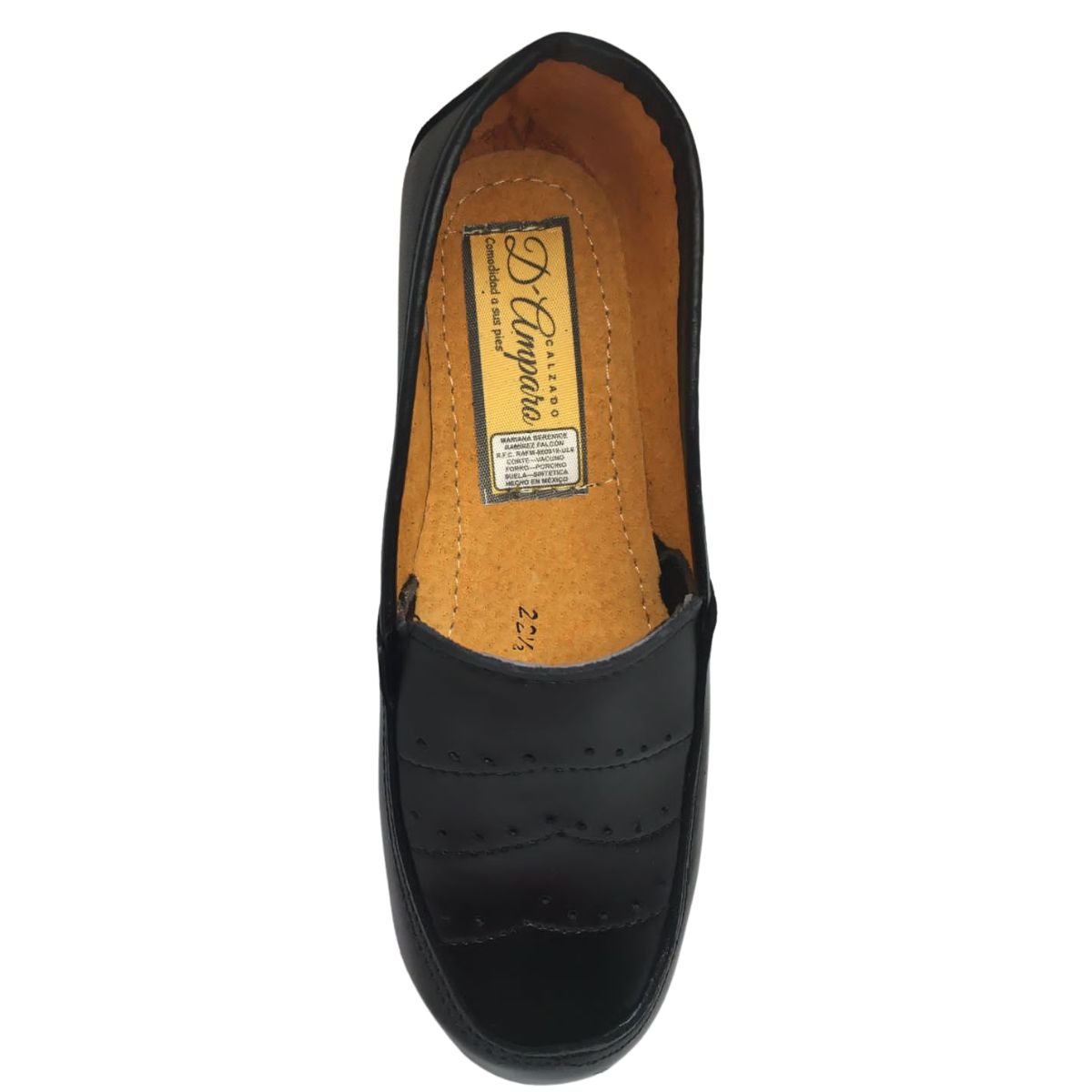 Amparo Zapato 136 confort económico piel negro dama 22 a 25