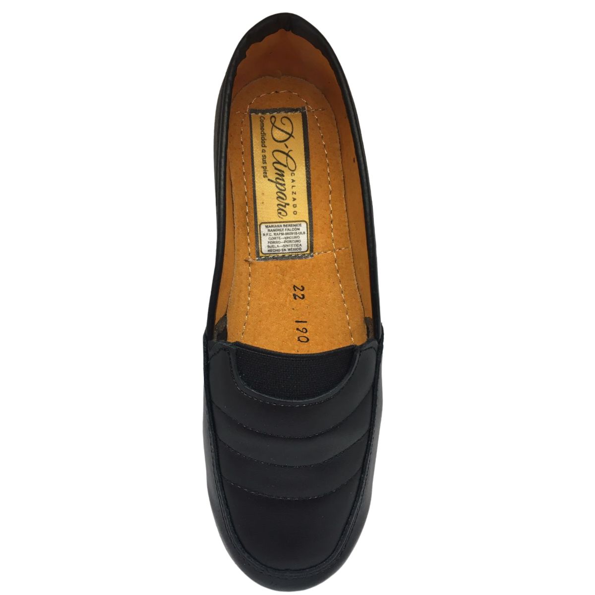 Amparo Zapato 190 confort económico piel negro dama 22 a 26