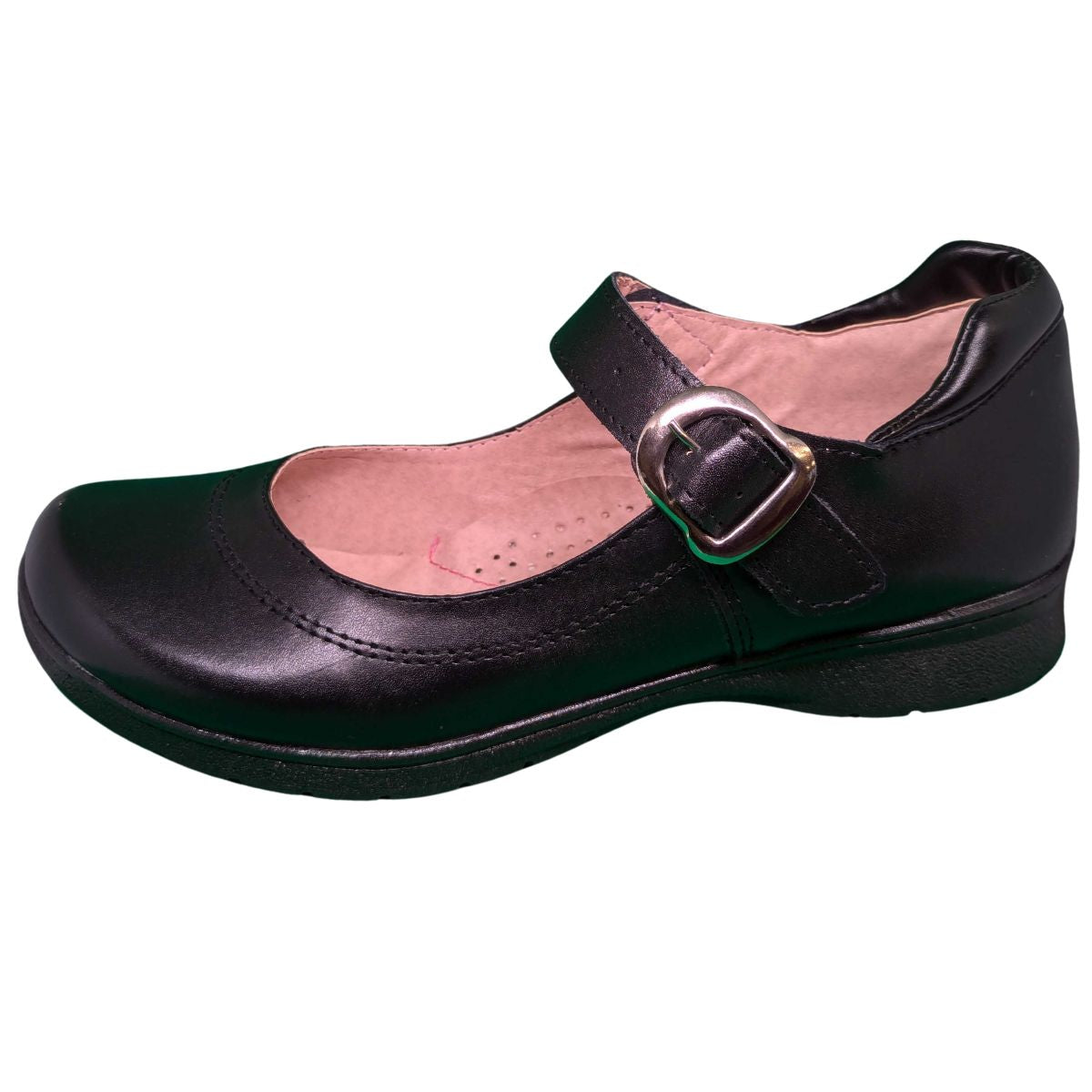 Risel zapato escolar 04 negro piel hebilla niña dama 22 a 25