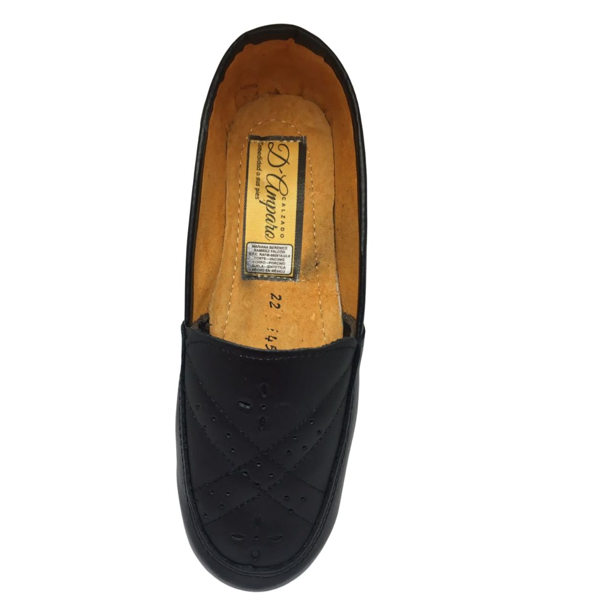 Amparo Zapato 145 confort económico piel negro dama 22 a 25