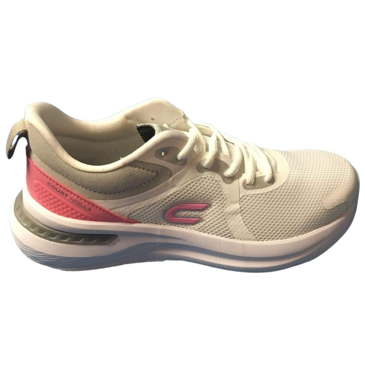 Court A1779J tenis deportivo textil blanco rosa dama 23 a 26