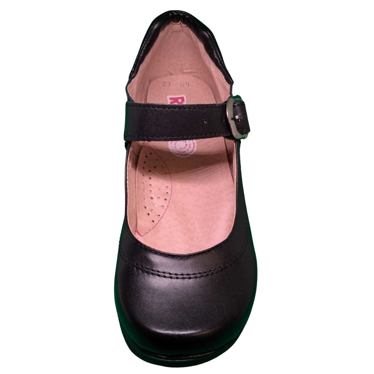 Risel zapato escolar 04 negro piel hebilla niña dama 22 a 25