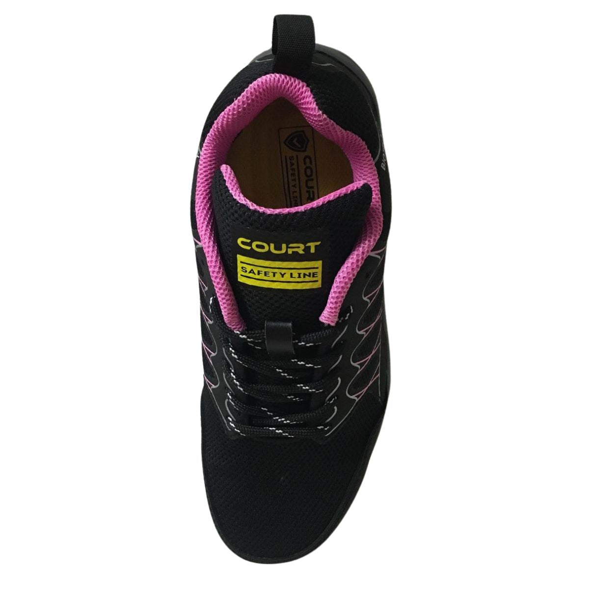 Court 200ZXC Tenis Industrial textil negro rosa dama 23 a 26