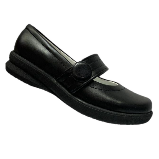 Piel de seda zapato escolar 620 ternera negro resorte niña 15-21