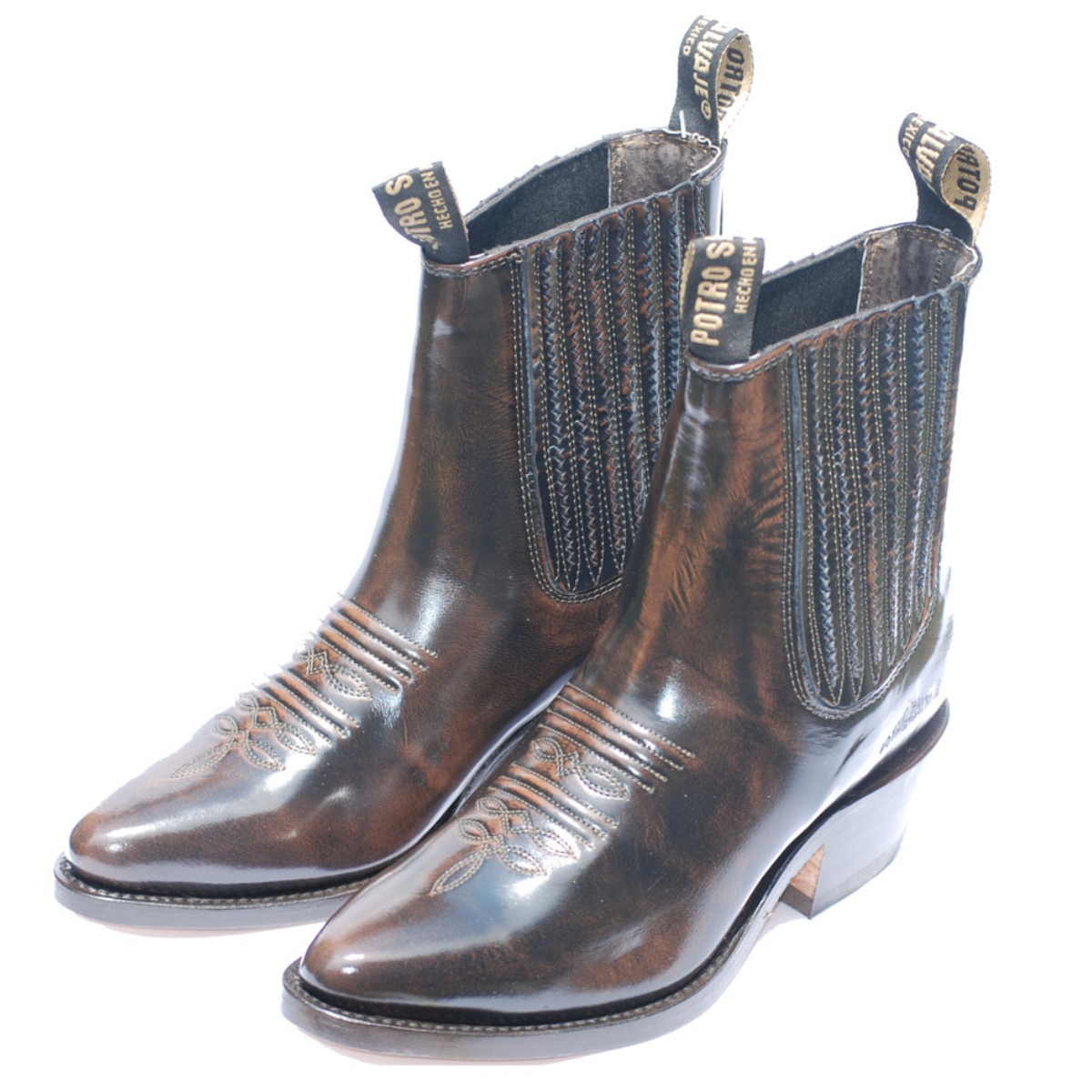 Potro Salvaje Botin vaquero modelo 2901 imitacion camaleon-cafe tacon 4.5 del 25 al 29