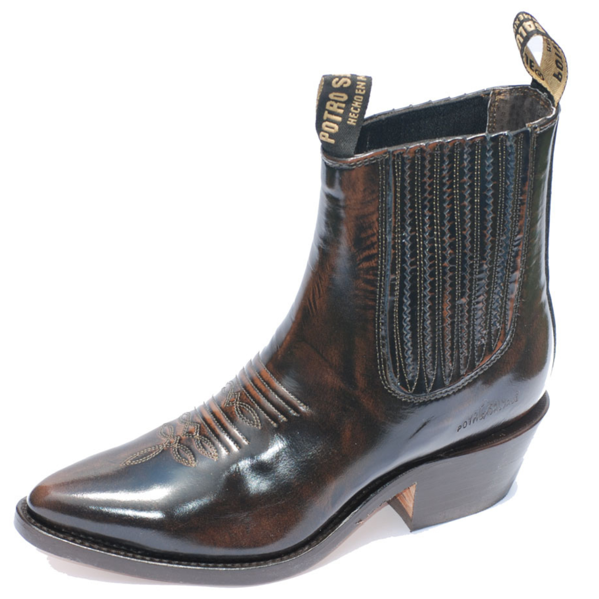 Potro Salvaje Botin vaquero modelo 2901 imitacion camaleon-cafe tacon 4.5 del 25 al 29