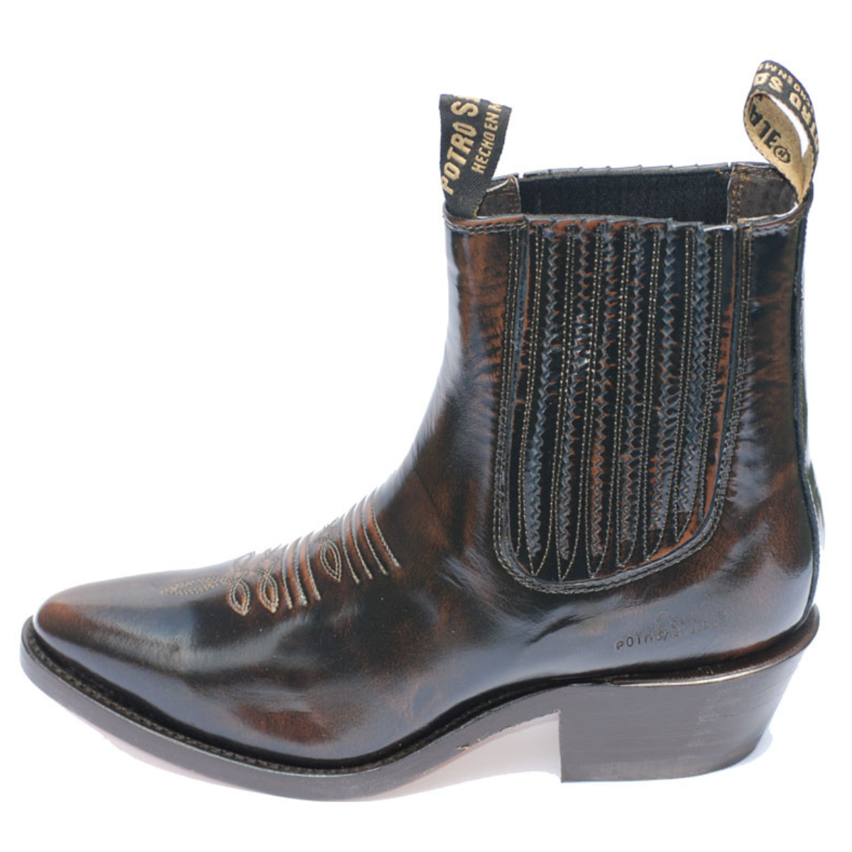 Potro Salvaje Botin vaquero modelo 2901 imitacion camaleon-cafe tacon 4.5 del 25 al 29