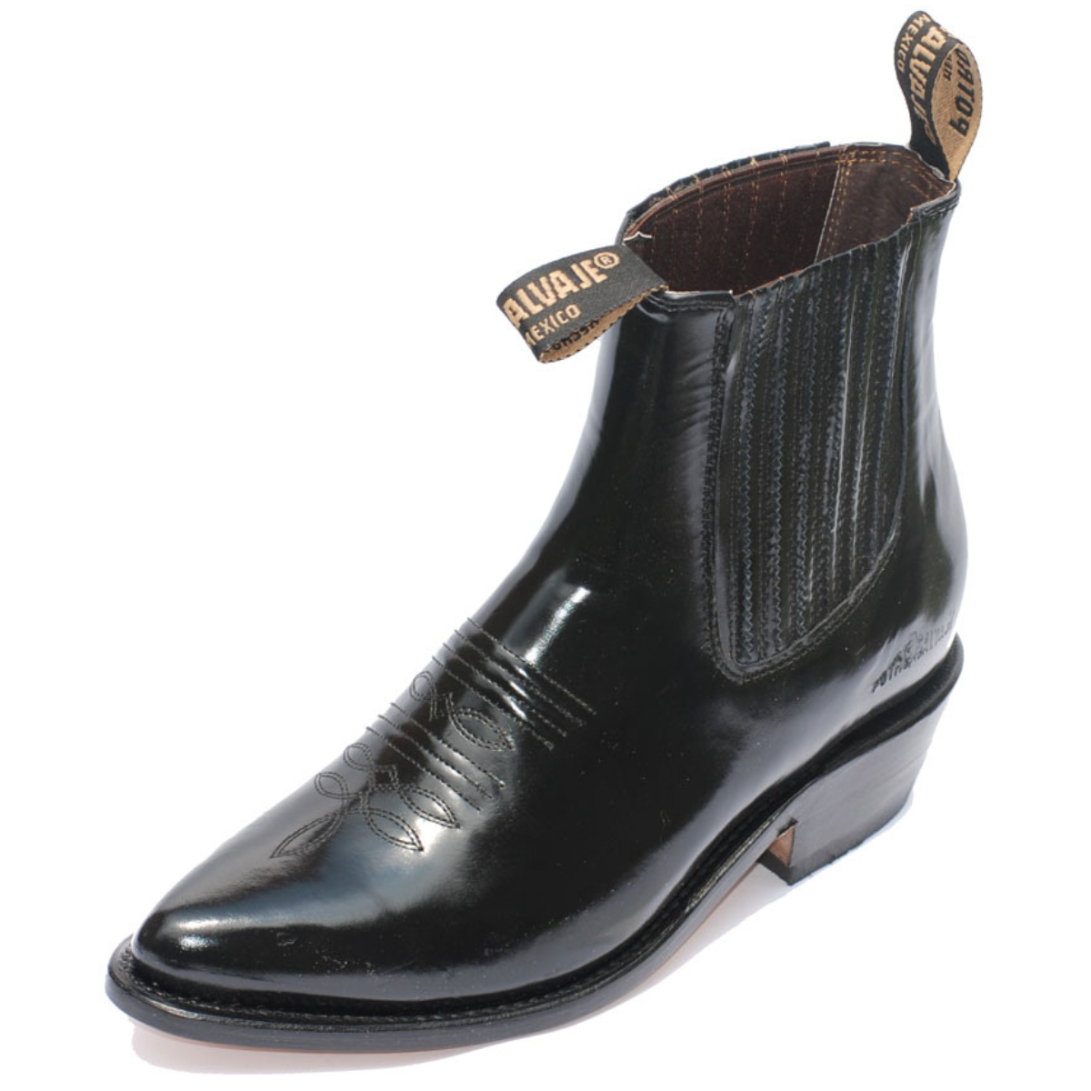 Potro Salvaje Botin vaquero modelo 25 imitacion camaleon negro altura tacon 4cm del 25 al 29