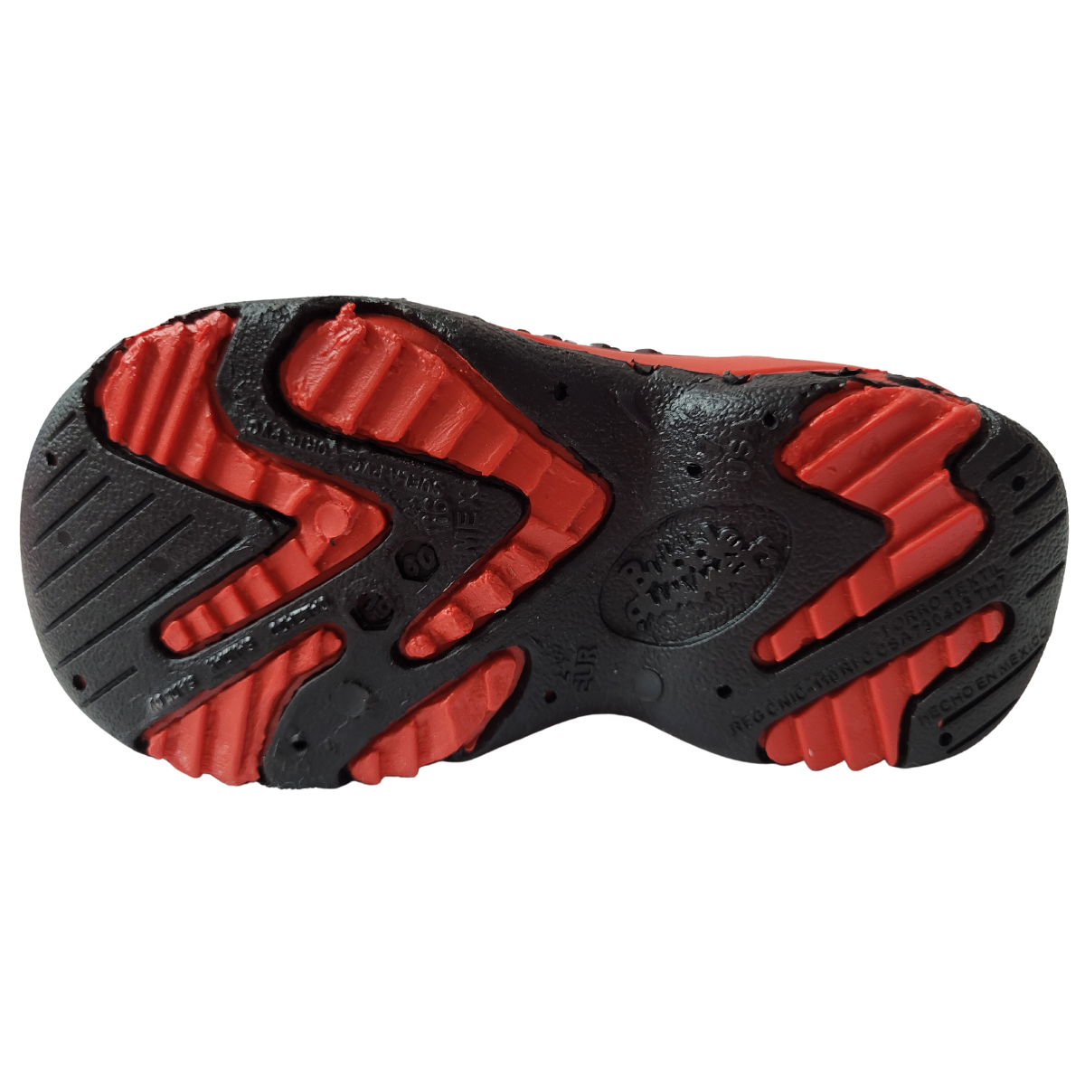 Bubble Gummers Bota lluvia Burbujas plastico rojo negro niño  15-21