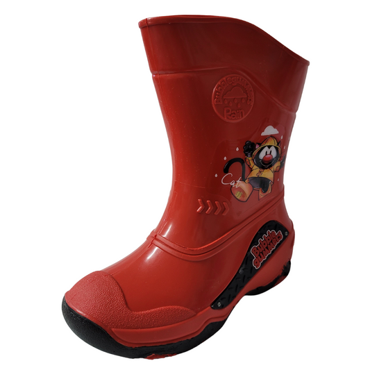 Bubble Gummers Bota lluvia Burbujas plastico rojo negro niño  15-21