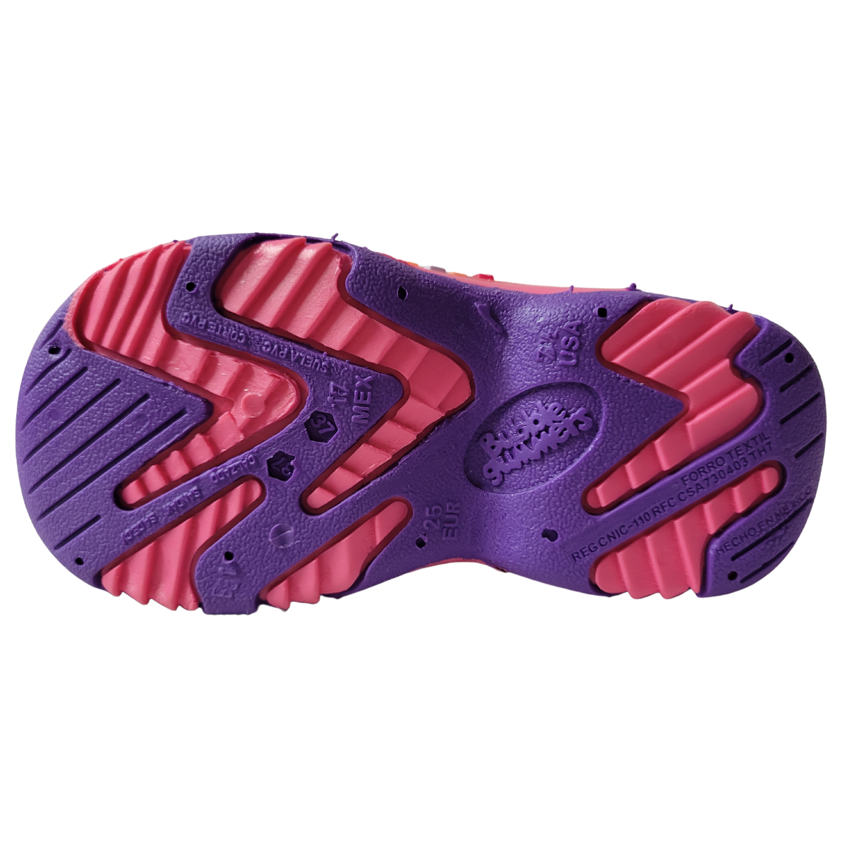 Bubble Gummers Bota lluvia Burbujas plastico fiusha morado  niña  13-21