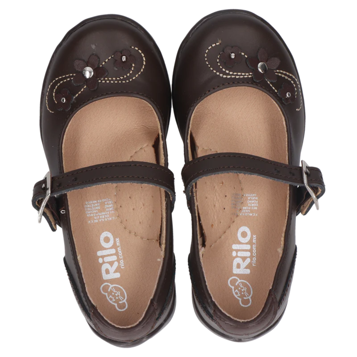 Rilo zapato escolar EA8202 vacuno café niña 15-17 BUEN FIN