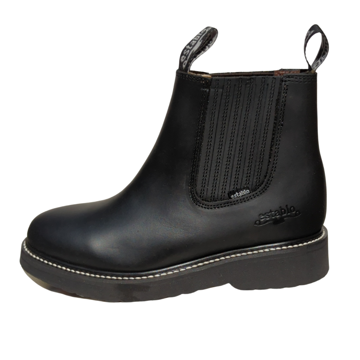 Establo Botin rodeo modelo 501 suela negra corte vacuno negro graso welt del 25 al 29