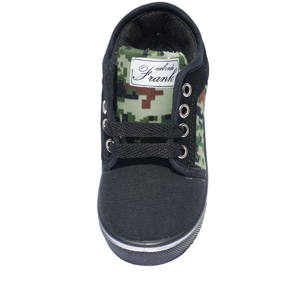 Kangurin tenis choclo niño Modelo 1040 lona negro/verde del 11 al 21